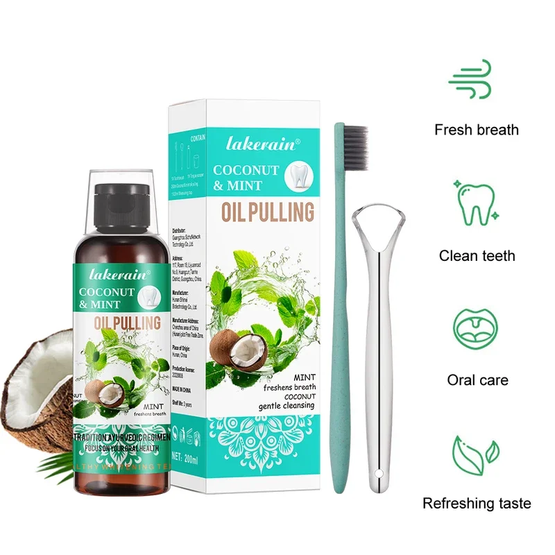 Teeth Whitening Oil Pulling - 60/100/200/250ml Minyak Kelapa Mint Pembersih Mulut