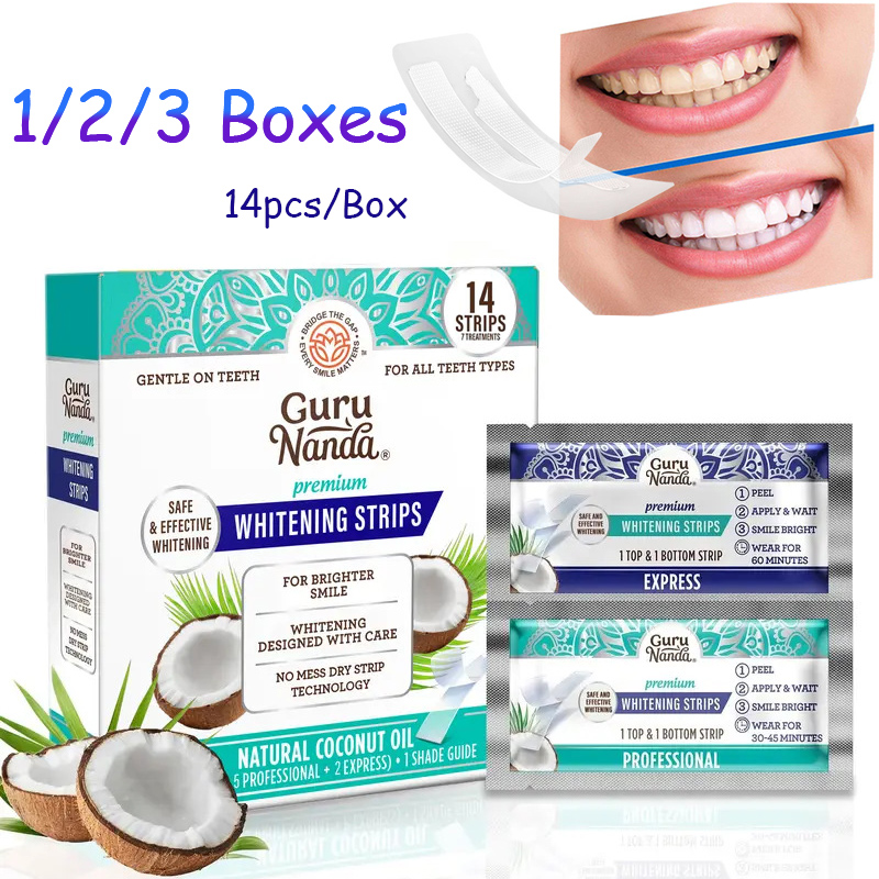 Teeth Whitening Oil Pulling - 14pcs/kotak Strip Pemutih Gigi Minyak Kelapa,