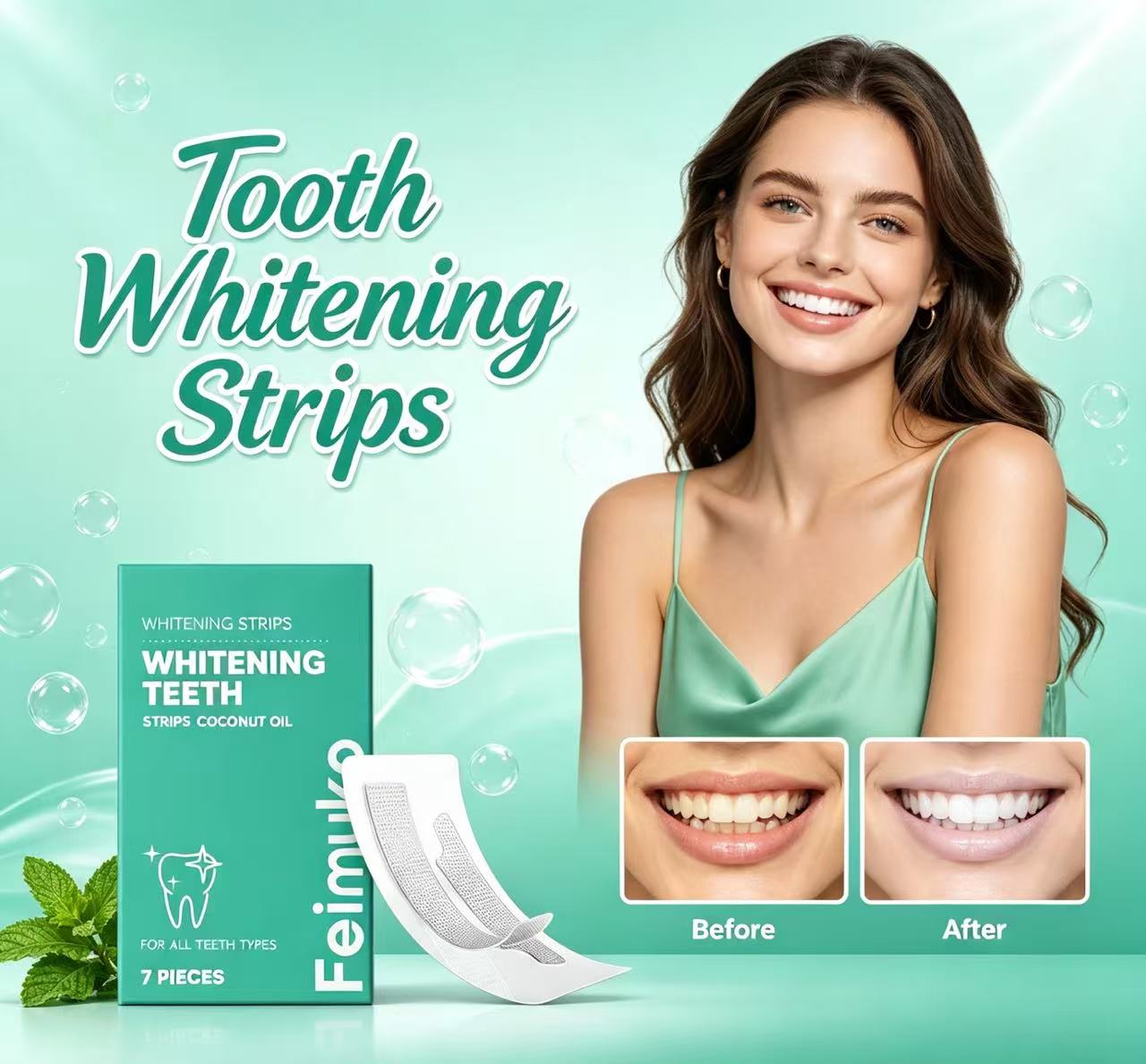 Teeth Whitening Oil Pulling - Strip Pemutih Gigi Minyak Kelapa Lembut