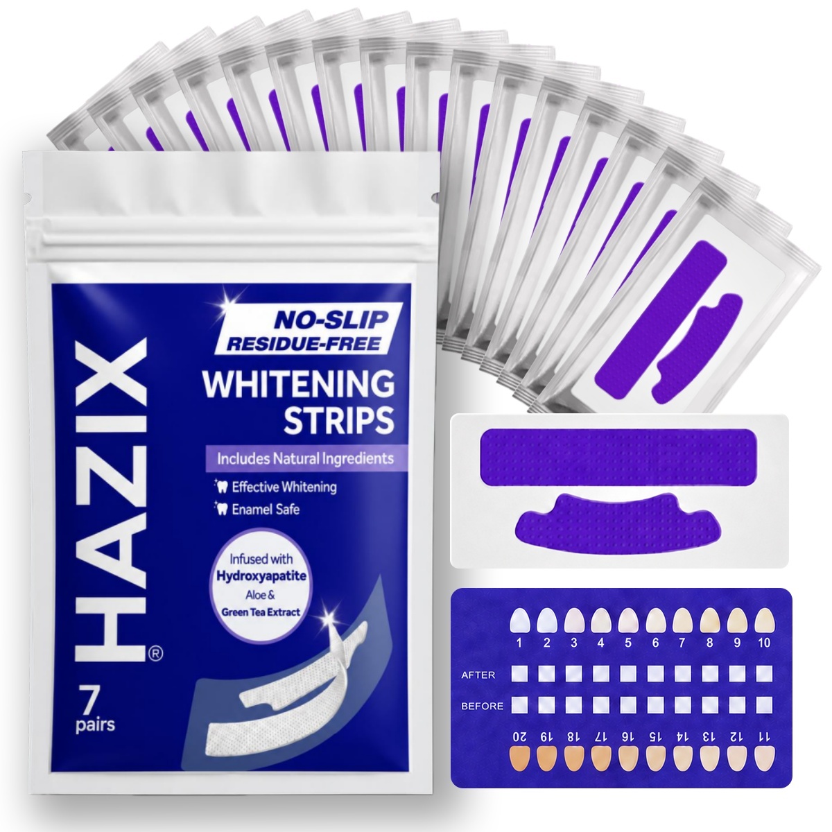 Teeth Whitening Oil Pulling - KHAZIX Strip Pemutih Gigi 7 pasang,