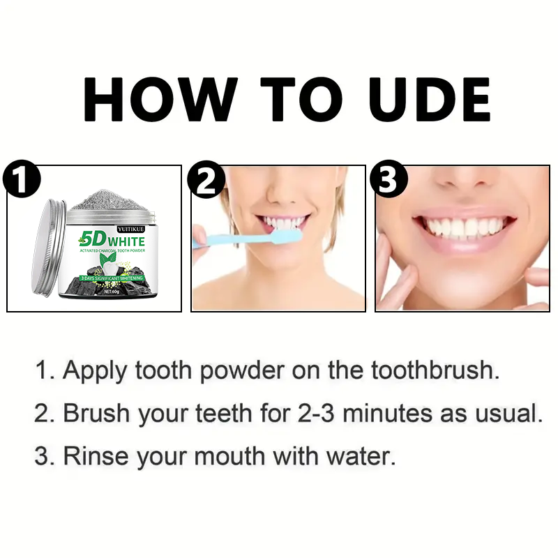 YUlTlKUE 5D Bubuk Gigi Arang A - Teeth Whitening Naturally ulasan dan harga