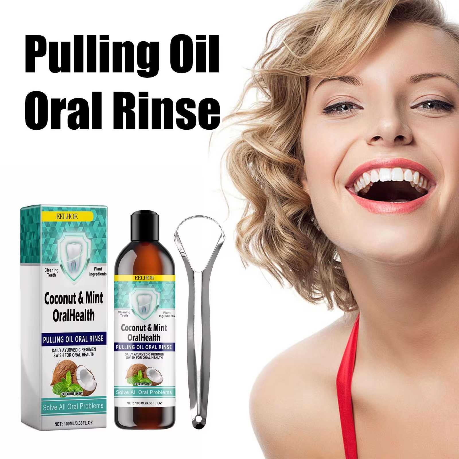 EELHOE Minyak Kelapa Mint Mena - Teeth Whitening Oil Pulling ulasan dan harga