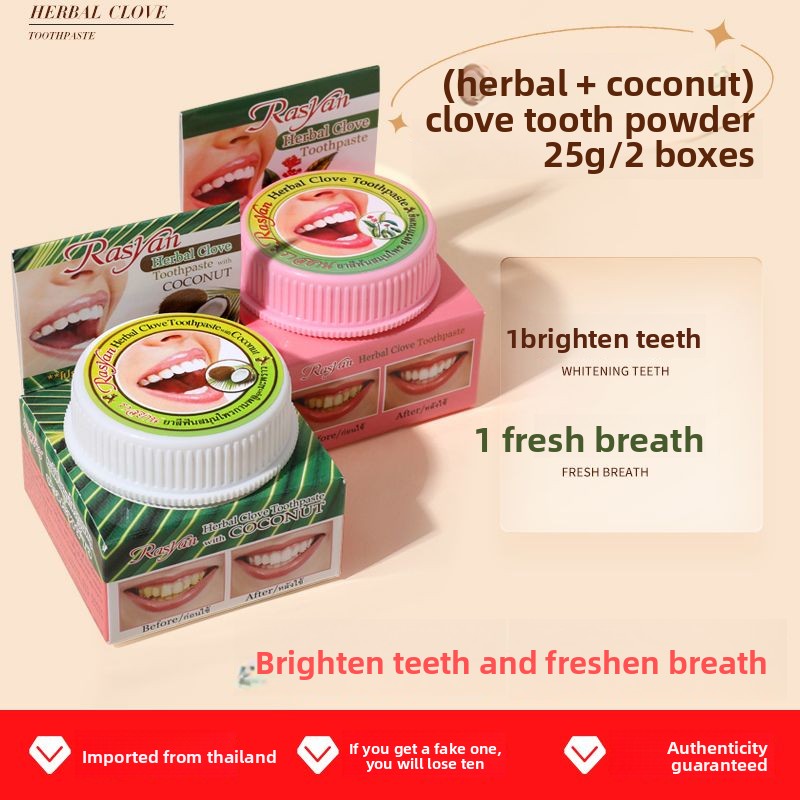 Bubuk Gigi Cengkeh/Kelapa Thai - Teeth Whitening China ulasan dan harga